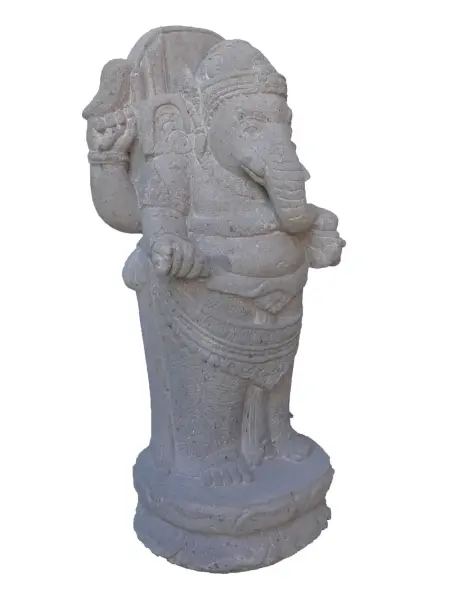 Product image 3 of the product “Standing Ganesha, 60 cm height, riverstone, stonemasony ”